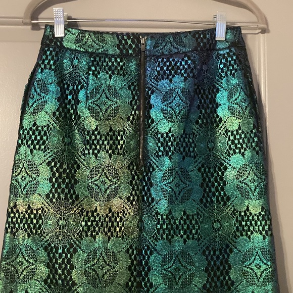 Creatures of the Wind| Women's Floral Paisley Green Straight Skirt |Size 2 - Picture 8 of 11